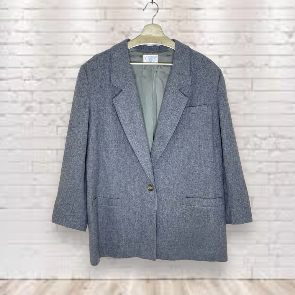 Pendleton Gray Virgin Wool Blazer Size 20W